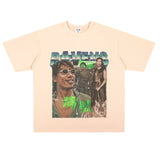 Film Star T Shirt Trendy Cotton Short Sleeve Loose round Neck Retro Heavy T-shirt