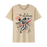 Basketball Sports T Shirt Summer Short-Sleeved T-Shirt Male Handsome Loose Student Nasa Astronaut