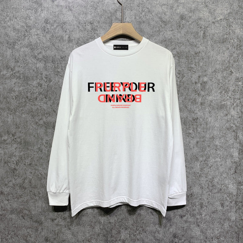 Purple Brand Long Sleeve T-Shirt Fashion Loose Long Sleeve Top