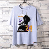 Basketball Sports T Shirt Commemorative Kobe No. 24 Signature Short-Sleeved T-Shirt Men'S Loose Casual Sweatshirt Student