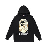 Bathing Ape Hoodie Autumn/Winter Letter Print Loose Hoodie Pullover Ape Sweater