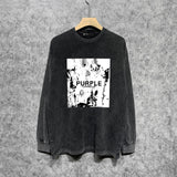 Purple Brand Distressed Long Sleeve Shirt Fashion Distressed Loose Long-sleeved Top