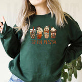 Halloween Sweatshirt Scary Movie Horror Characters Coffee