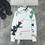 CHH Chrome Heart Hoodie Cow Print Casual Hooded Sweater Sweater Hoodie