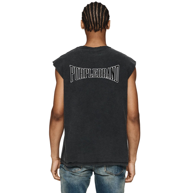 Purple Brand Distressed Tank T Shirts Distressed Sleeveless T-shirt Vest