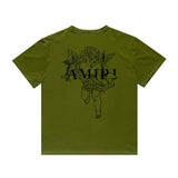 Amiri T Shirt Printed Casual Hip Hop round Neck Short Sleeve T-shirt