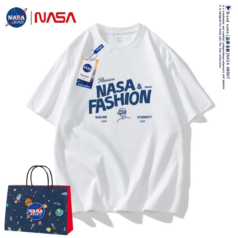 Nasa T-Shirt Summer Short-Sleeved T-Shirt Men'S Loose T-Shirt Top