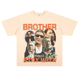 Film Star T Shirt Loose Heavy American Retro Street Cotton T-shirt Men and Women