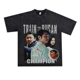 Film Star T Shirt Loose Retro Street Cotton T-shirt Men and Women