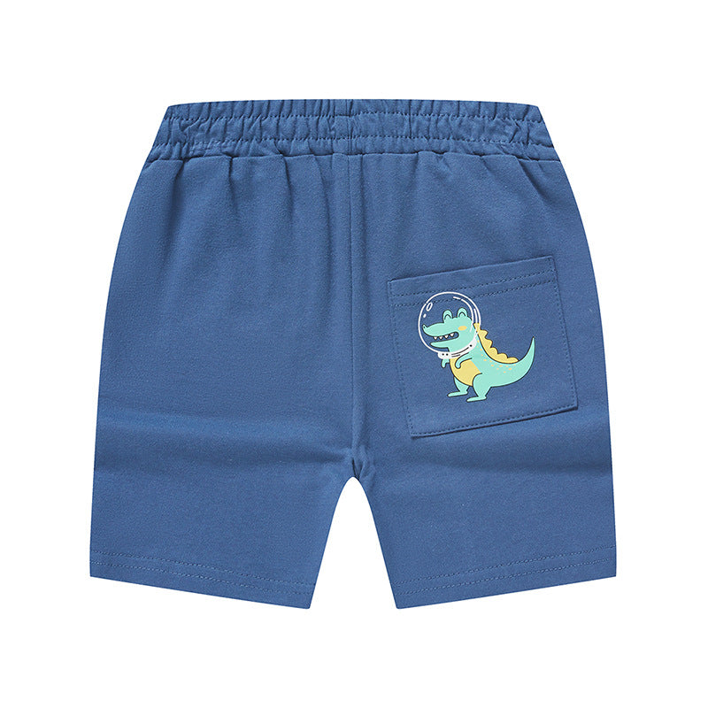 Boy Shorts Cartoon Dinosaur Casual Shorts Summer Thin Children Baby Summer Clothing Cotton