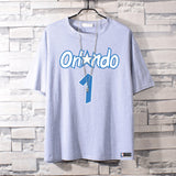 Basketball Sports T Shirt Short-Sleeved T-Shirt Men'S Magic Mcgrady No. 1 Basketball Sports Training Wear Student Loose