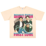 Film Star T Shirt Singer Danny Chan Printed Loose Cotton American T-shirt