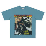 Film Star T Shirt Cotton Short Sleeve Loose American Retro T-shirt