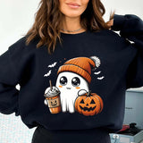 Women's Plus Cute Ghost Graphic Sweatshirts