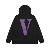 Vlone Hoodie autumn and winter purple big V letter hooded sweater