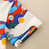 Boy T Shirt Boy's Short-Sleeved T-shirt Summer Knitted Cotton Cartoon Printed Children T-shirt round Neck