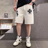 Chrome Heart Shorts Summer Embroidered Denim Shorts