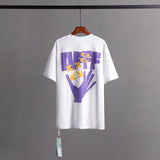 Off Whtie T Shirts Hand Print Male And Female Trendy Brand Short Sleeve