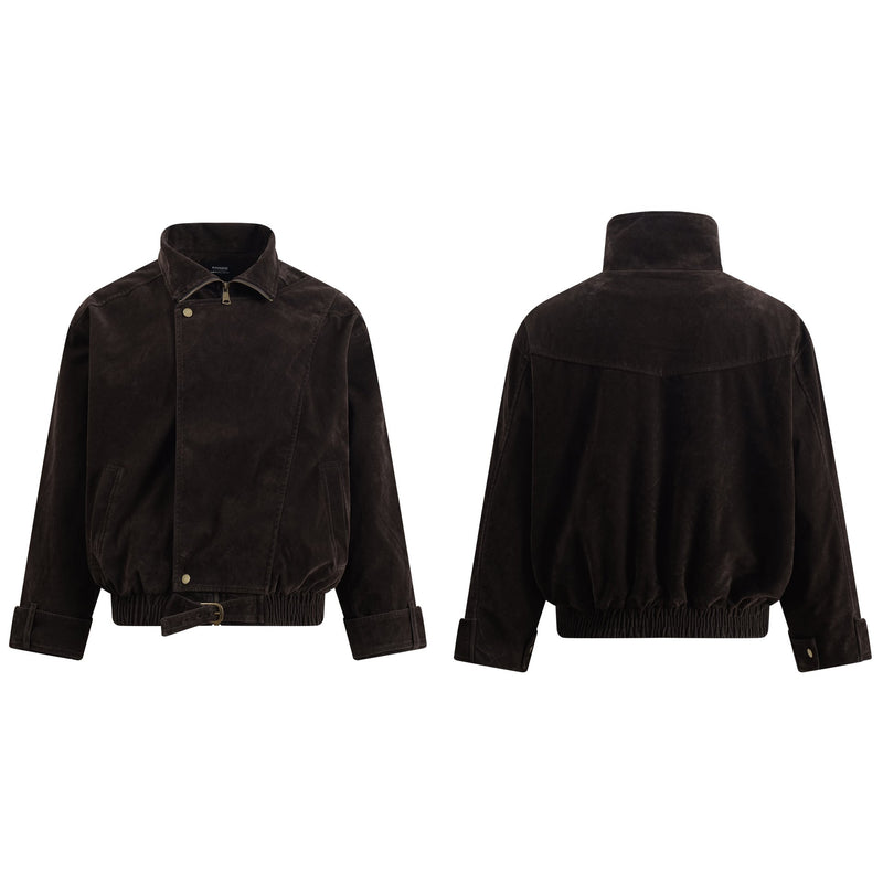 Unisex Down Jacket Autumn Vintage Suede Cotton Jacket