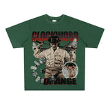 Film Star T Shirt Loose American Retro Street Cotton Crew Neck Personality T-shirt Men and Women