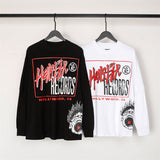 HS long-sleeve T-shirt graffiti portrait print loose version casual long sleeve
