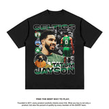 Nba T Shirt Star Tatum Green Army Printed Short Sleeve T-shirt American Style