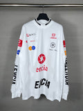 Men T-shirts Paris print neckline make old long-sleeved T-shirts