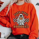 Halloween Ghost Print Crew Neck Sweatshirts Casual Long
