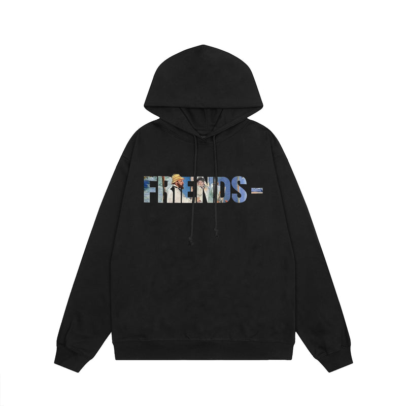 Vlone Hoodie autumn and winter oil painting big V letter hooded