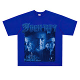 Film Star T Shirt Cotton Loose Nostalgic Short Sleeve American Retro Fashion Printed Design T-shirt for Men