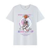 Basketball Sports T Shirt Short-Sleeved T-Shirt Men'S Trendy Loose Printed Half Sleeve Student