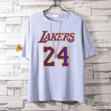 Basketball Sports T Shirt Nba Basketball Clothes Commemorative Kobe No. 24 Cotton Short-Sleeved T-Shirt Men'S Loose
