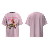 Unisex T-Shirts Powerpuff Girls Cartoon Print Casual Vintage Cotton Tee