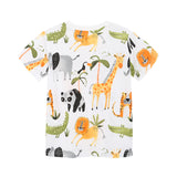 Boy T Shirt Children's Summer Clothing Boys Fashion Short Sleeve T-shirt Knitted Cotton Cartoon Print