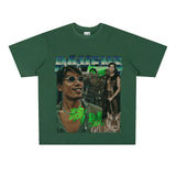 Film Star T Shirt Trendy Cotton Short Sleeve Loose round Neck Retro Heavy T-shirt
