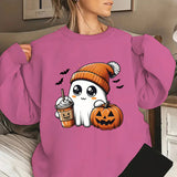 Women's Plus Cute Ghost Graphic Sweatshirts