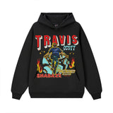 Vintage Hoodie travis scott street print hooded sweater crew neck