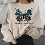 Women Printing Sweatshirts Casual Loose Short Pullover