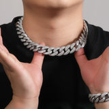 Chains Hip Hop 18MM Copper Set Zircon Necklace Punk Cuban Chain St. Valentine's Spectrum