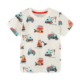 Boy T Shirt T-shirt Summer Boys' round Neck Pullover Short-Sleeved Shirt Knitted Cotton Cartoon