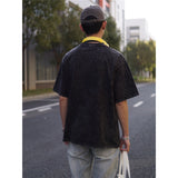 Basket Ball Star T Shirt Washed Distressed Printed T-Shirt Short Sleeve Loose Retro Cotton