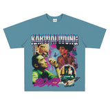 Film Star T Shirt Short Sleeve American Retro Loose round Neck T-shirt for Men and Women