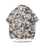 Men Shirts Short Sleeve Flower Shirt Men's Summer Shirt