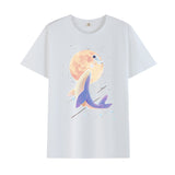 Basketball Sports T Shirt Short Sleeve T-Shirt Male Astronaut Loose Student