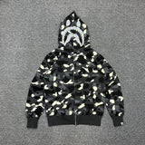 Bape Hoodie Zip-Up Cardigan Iridescent Glow Hoodie