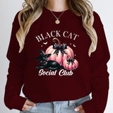 Women Fashion Creative Halloween Pumpkin Black Cat