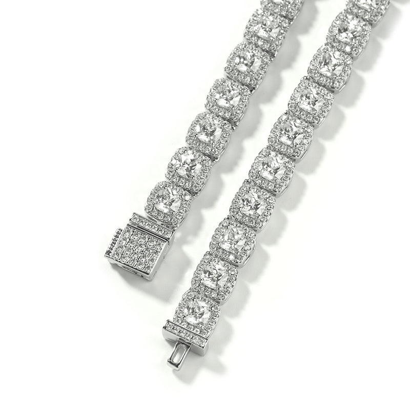 Chains Copper Zircon Hip Hop Necklace 7mm Rock Sugar Chain Spectrum St. Valentine's