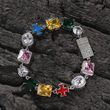 Chains Hip Hop Colored Zircon Necklace ins Wind Dopamine Royalty St. Valentine's