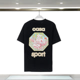 Casablanca T Shirts Painted Rabbit Print Cotton Tee