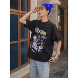 Film Star T Shirt Movie Wolf Pure Cotton Loose Nostalgic Short Sleeve American Retro T-shirt Men